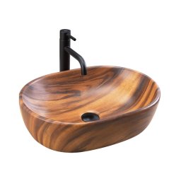 REA-U5060 - Lavoar pentru blat AMELIA 34,5x48 cm ceramică/decor lemn