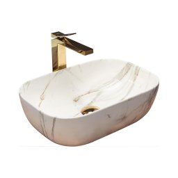 REA-U6596 - Lavoar pentru blat BELINDA 33,5 x 46,5 cm ceramică/decor marmură