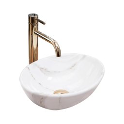 REA-U8014 - Lavoar pentru blat SOFIA MINI, 27 x 34 cm, ceramică cu decor marmură