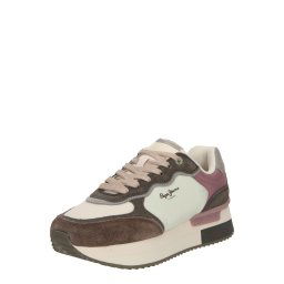 Pepe Jeans Sneaker low 'Rusper Mania' maro / gri închis / roz pal / alb murdar
