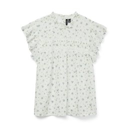 VERO MODA Bluză 'VMTrine' oliv / roz / alb