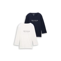 TOM TAILOR Tricou bleumarin / alb