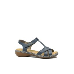 Sandale damă joase Rieker, bleumarin cu barete încrucișate RIK65919-12-37 EU