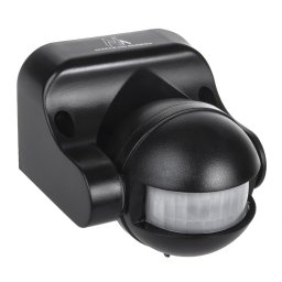 Senzor de miscare Maclean PIR, infrarosu, IP44, negru, raza de actiune 12m, max. sarcină 800/1200W, MCE358 B