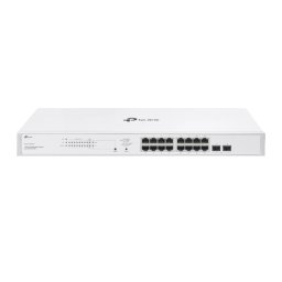 SWITCH PoE TP-LINK Festa, 18 porturi Gigabit (16 PoE+), IEEE 802.3at/af, 150W buget POE, carcasa metalica Festa FS318GP (timbru verde 2 lei)