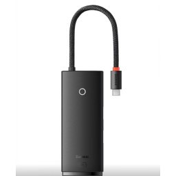 DOCKING Station Baseus Lite, conectare PC USB Type-C, USB 3.0 x 3, USB Type C x 1 PD 20V/5A, HDMI x 1/4K/30Hz, negru WKQX040001 (timbru verde 0.18 lei) - 6932172606305