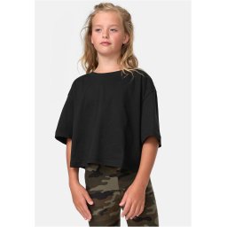 Short Girls' T-Shirt Kimono Black