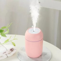 Aparat umidificare si purificare aer, CRM, difuzor de apa si ulei aromatizat, 300 ml, ultrasonic, portabil, roz