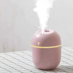 Aparat pentru umidificare si purificare aer, difuzor de apa si ulei aromatizat, CRM, 200 ml, ultrasonic, portabil, roz