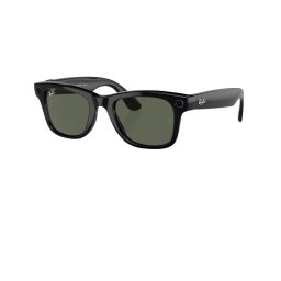 Ochelari Smart Ray-Ban Meta Wayfarer, Marime M, Wireless, Bluetooth, Microfon, Smart Glasses AI, Lentile G15, Standard, Verde-Negru