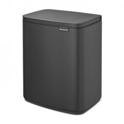 Cos de rufe Brabantia Bo Small 1006635, 12 L, Deschidere silentioasa si lina, Baza antiderapanta, Negru
