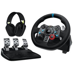 Volan de curse Logitech G29 Driving Force + căști de gaming wireless G435 - Negru (991-000539)