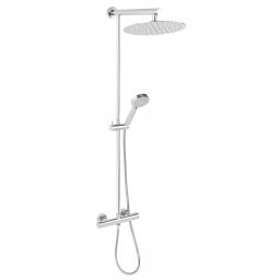 Set 2 in 1 Trevi: TRV7 baterie perete dus termostatata cu set bara dus cu suport culisant, dus fix si para dus mobila, crom - NP75-TRV7U