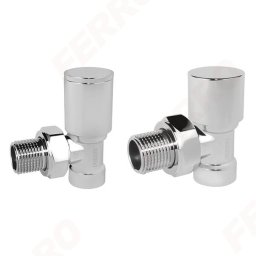 Set robineti radiator tur/retur coltari 1/2", crom