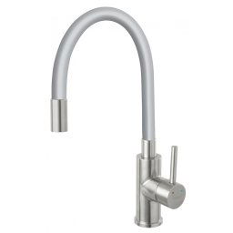 BZA4SSS - Zumba Inox - baterie stativa bucatarie cu pipa flexibila, gri-argintiu