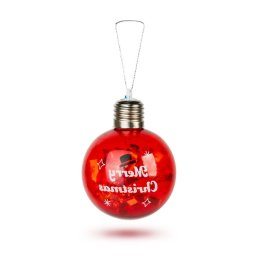 Glob de Crăciun cu LED RGB – transparent – plastic – 8 cm – pe baterii LR44