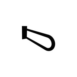 Mâner de sprijin 10 x 25 cm, negru