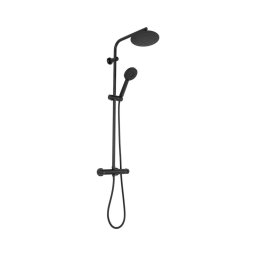 REA-P8804 - Set de duș BLISS cu baterie termostatică, negru mat