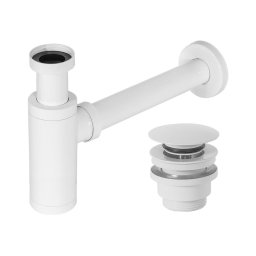 REA-A6952 - Sifon pentru lavoar cu ventil CLICK-CLACK, alb