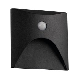 Kanlux 39130 - Corp de iluminat LED pentru trepte EXIN cu senzor, 2,5W/230V, 3000K, IP65, negru, pătrat
