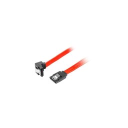 Lanberg cable SATA DATA II (6GB/S) F/F 30cm; METAL CLIPS ANGLED RED