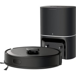 Aspirator robot cu mop și stație auto-golire 5300Pa, navigare LiDAR, autonomie 150 min, control Wi-Fi, multi-suprafețe, negru
