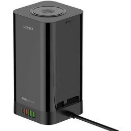 prelungitor tip turn ldnio sew4485, incarcator wireless, 3 prize, 3 x usb-a, 1 x usb-c, incarcare rapida qc 3.0, 32w, 2m