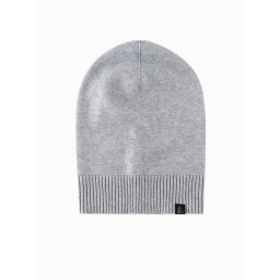 Ombre Men's winter cotton knit beanie hat - grey melange