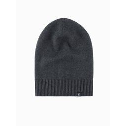 Ombre Men's winter cotton knit beanie hat - graphite melange