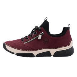 Pantofi dama, Rieker, 45973-36-Bordo, casual, piele ecologica, cu talpa joasa, bordo (Marime: 37)