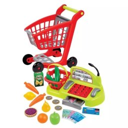 Écoiffier: Supermarket - cărucior de cumpărături și casă de marcat