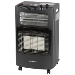 Incalzitor pe gaz, 2 in 1, ventilator electric, aprindere piezoelectrica, cu roti, furtun, regulator, 1.5-4.2 kW, 110-305 g/h, Strend Pro