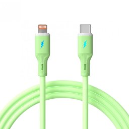 Cablu USB type C la Lightning 30W 1m Verde Silicon, Akyga AK-USB-73