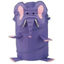 Cos de depozitare cilindric, pliabil, cu capac, Elefantul mov