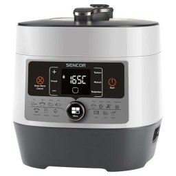 Aparat de gatit cu abur SPR 3600WH, 1000 W, 5.5 L, 14 programe prestabilite, pastrare la cald, Alb