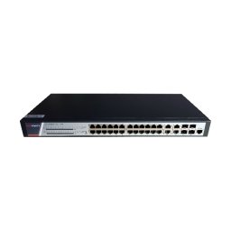 Switch 24 porturi POE Gigabit, Hikvision DS-3E2528P(B)(O-STD), Full Managed, 24 x Gigabit Poe electrical ports si 4 x Gigabit combo ports, SwitchingCapacity 336 Gbps, Packet Forwarding Rate 51 Mpps,putere POE 370 W, maxim 30W per port, Software Function:
