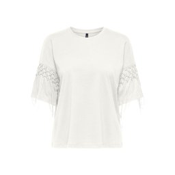 ONLY T-shirt Onlharley Life S/S Fringe Jrs 15355816 11-4201 TCX cloud dancer