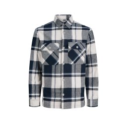 JACK & JONES Cămaşă Jprrayle Melange Check L/S Overshirt 12286804 19-4013 TCX dark navy