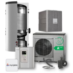 Pachet complet pompa de caldura aer-apa 8 kW Nibe AMS 10-8, boiler 250 litri