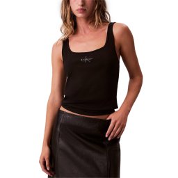 CALVIN KLEIN Top Monogram Scoop Nk Rib Tank LV047A804G UB1 black