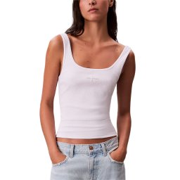CALVIN KLEIN Top Monogram Scoop Nk Rib Tank Top LV047A804G YAA brilliant white
