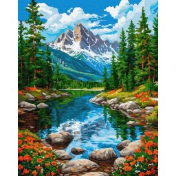 Set pictura pe numere, cu sasiu, Tinutul pietrelor, 40x50 cm