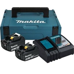 Kit Makita Power Source 197952-5 2 Acumulatori Li-Ion 18V 3.0Ah Incarcator si Cutie Transport MakPac 1 Albastru/Negru
