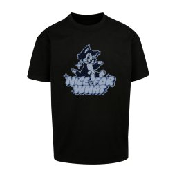 MT Upscale Tricou 'Nice for what' albastru fumuriu / negru