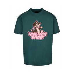 MT Upscale Tricou 'Nice for what' maro / verde închis / roz deschis