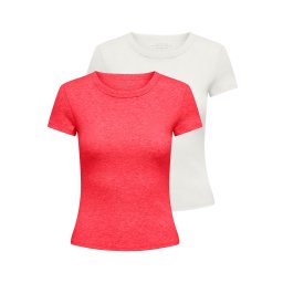 ONLY Tricou 'ONLEASY' corai / alb