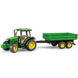 Tractor John Deere 5115M cu remorca, Bruder 02108