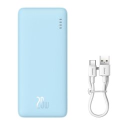 POWER BANK Baseus Airpow, 10000mAh, 20W, 1 x USB; 1 x USB Type-C, total 3A, albastru