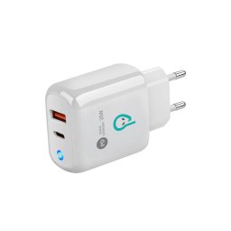 ALIMENTATOR retea SPACER Quick Charge 35W, USB Type-C PD (max 35W) + USB Quick Charge, Alb, "SPAR-DUOQ-02