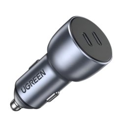 INCARCATOR auto Ugreen, "CD213" 2 x USB Type-C Output 5V/3A QC3.0, total output 36W, pt. bricheta auto, gri